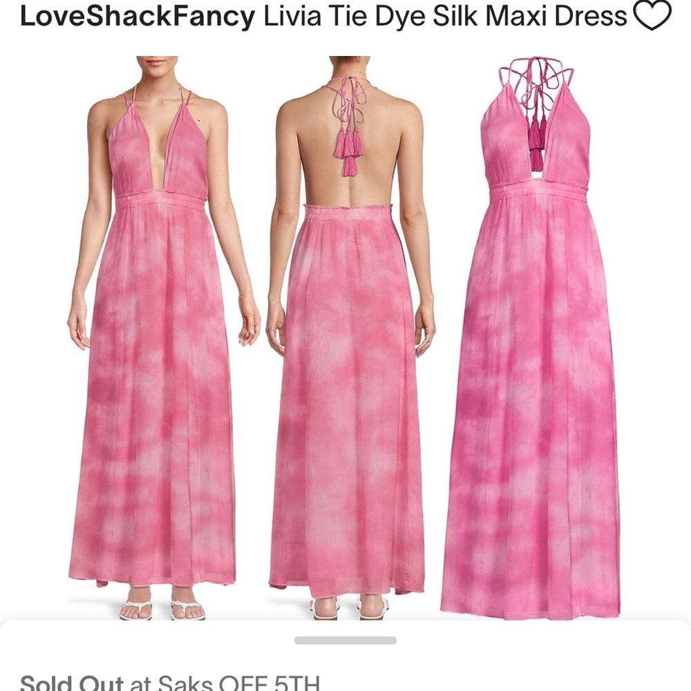 LoveShackFancy Livia Tie Dye Silk Maxi Dress